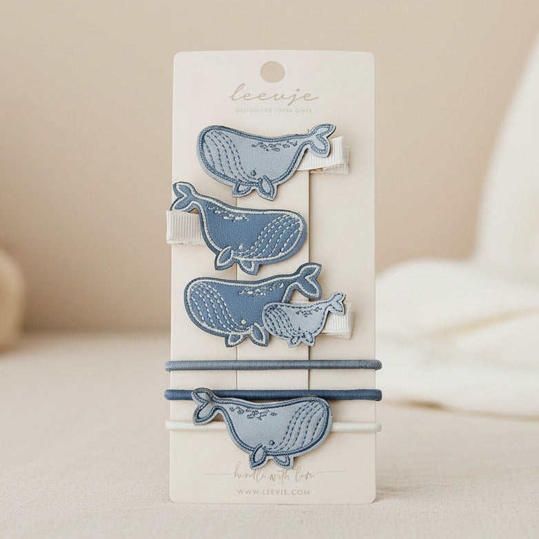 Hair clips "Whale Mix" | Leevye