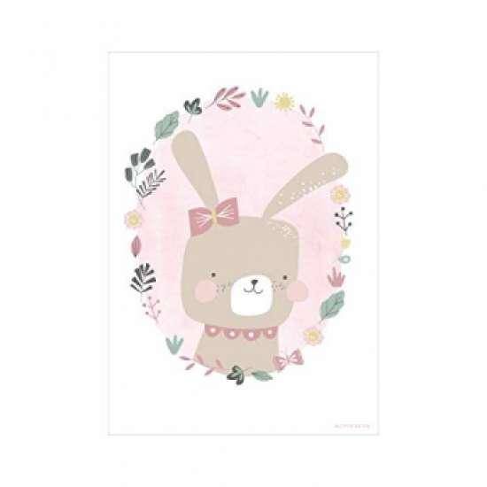 Poster A3 2 gedruckte Seiten - Rabbit Hase rosa | Little Dutch