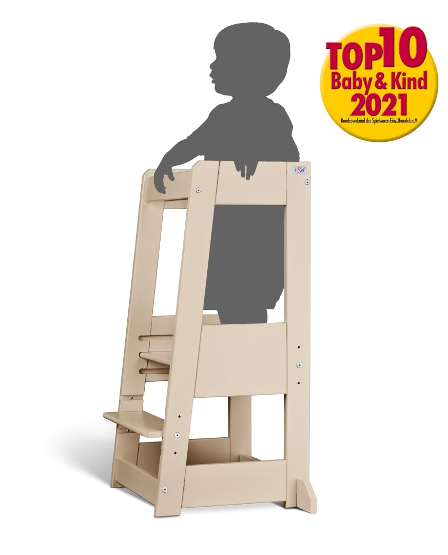 Entdeckerturm / Lernturm FELIX mitwachsend Buche massiv CASHMERE | tiSsi®