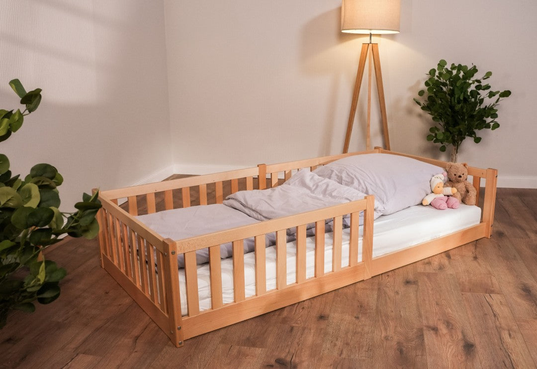 Bodenbett / Hausbett ENNO 90x200 cm Buche natur inkl. opt. Dach | tiSsi®