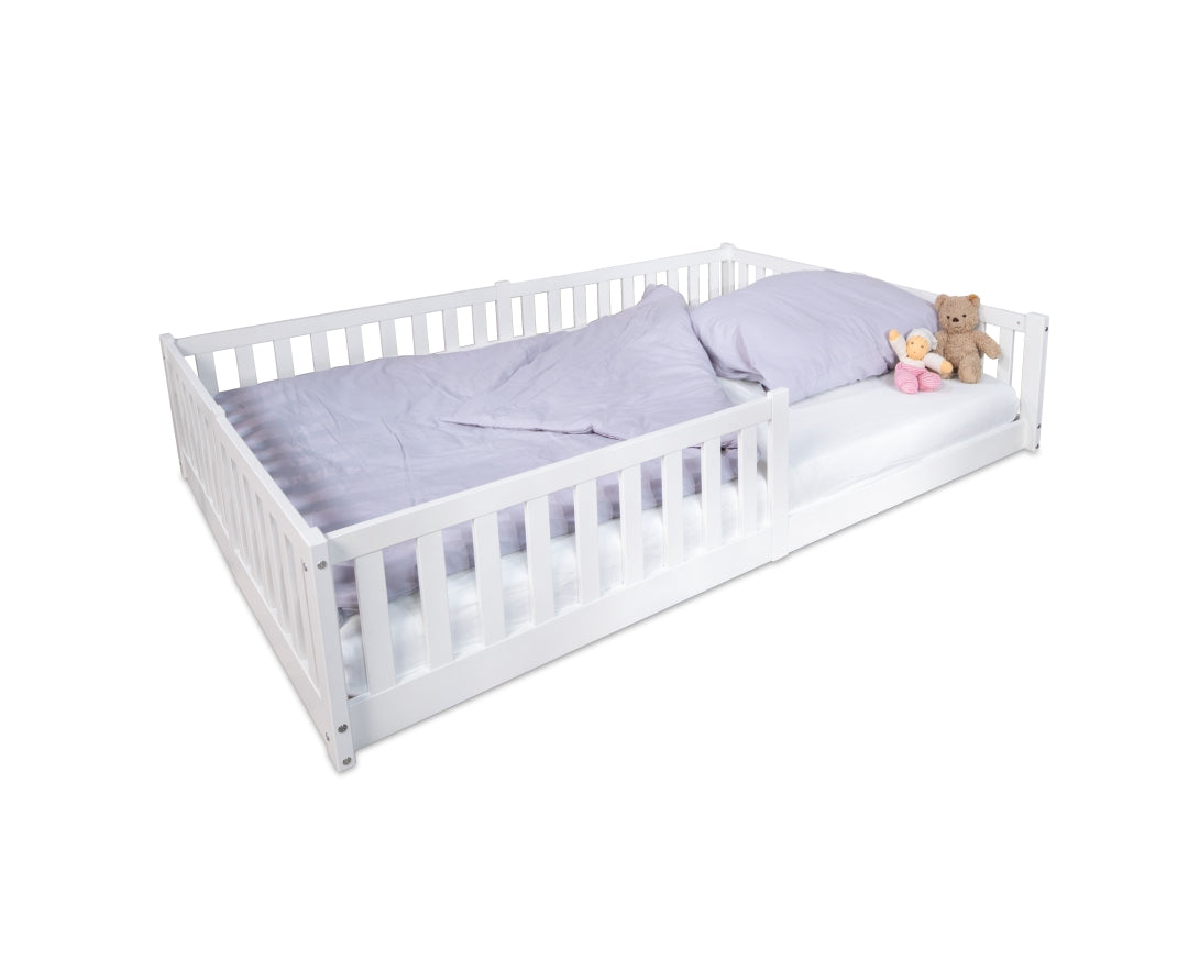 Vloerbed / huisbed ENNO 140x200 cm beuken wit incl. optioneel dak | tiSsi®