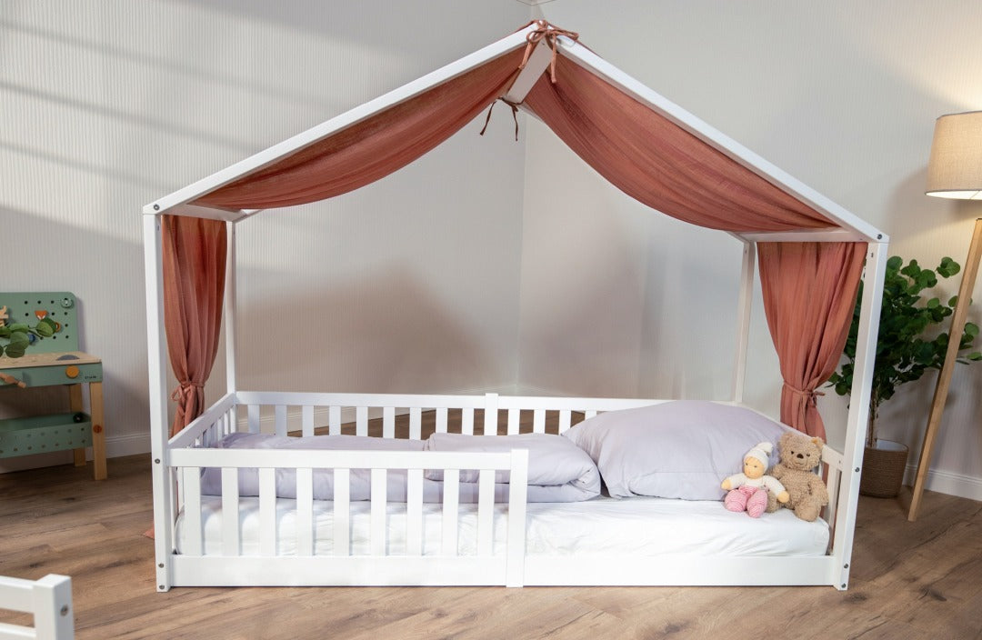 Baldachin Musselin für Hausbetten 90x200 cm Mokka | tiSsi®