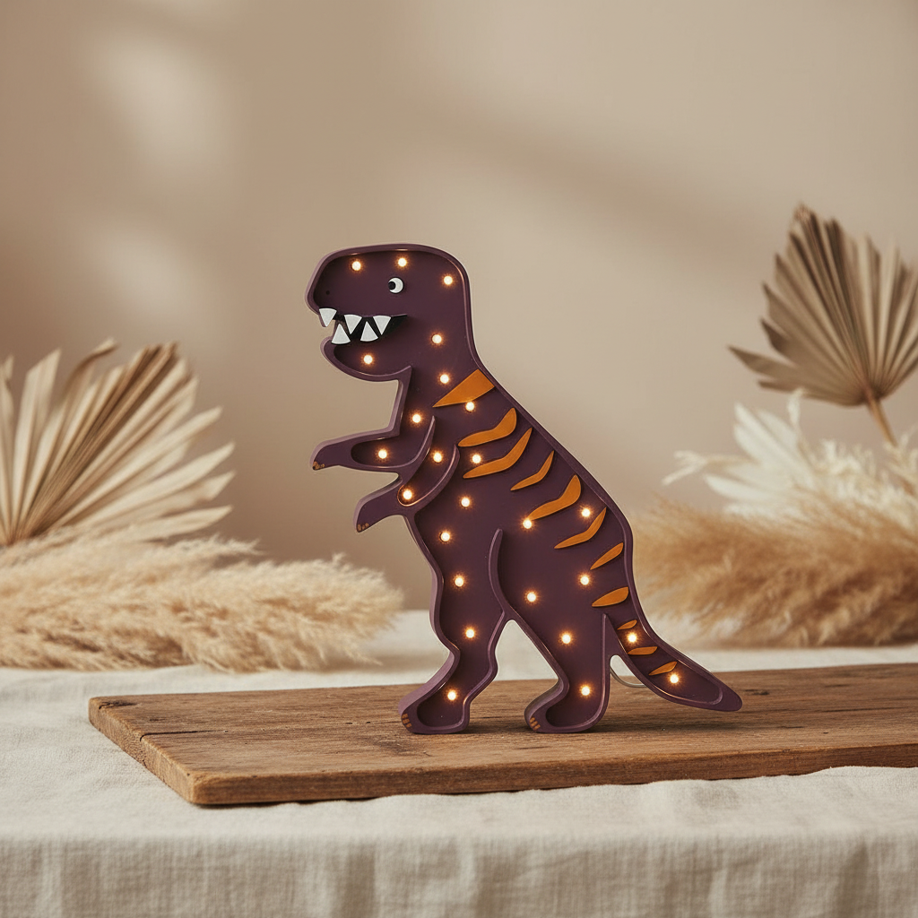 Dino T-Rex Lampe lila orange | Little Lights