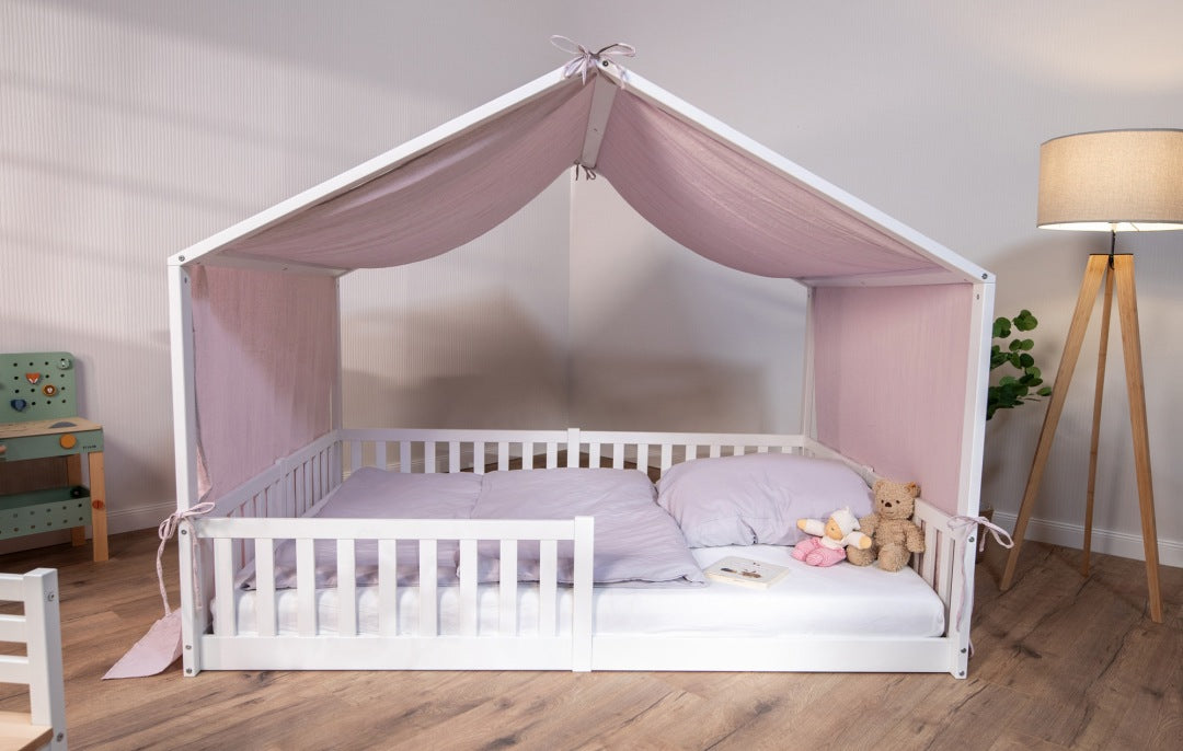 Baldachin Musselin für Hausbetten 120-140x200 cm altrosa | tiSsi®