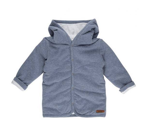 Jacke langarm Größe 68 mit Wendefunktion ocean blue melange blau | Little Dutch
