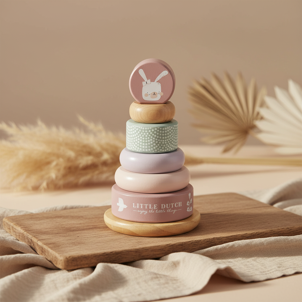 Holz Ring Stapelturm Adventure - rosa | B-Ware