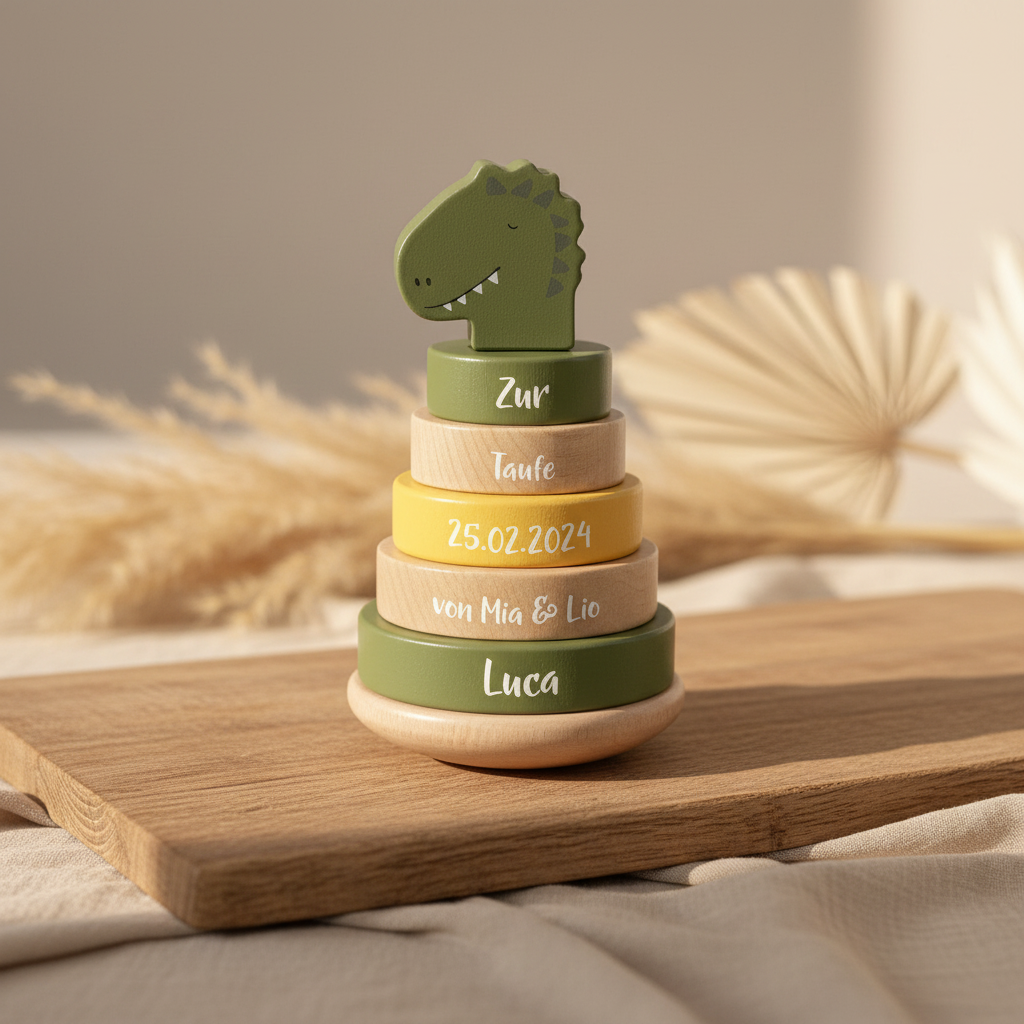 Holz Stapelturm - Herr Dino - zur Taufe | Trixie