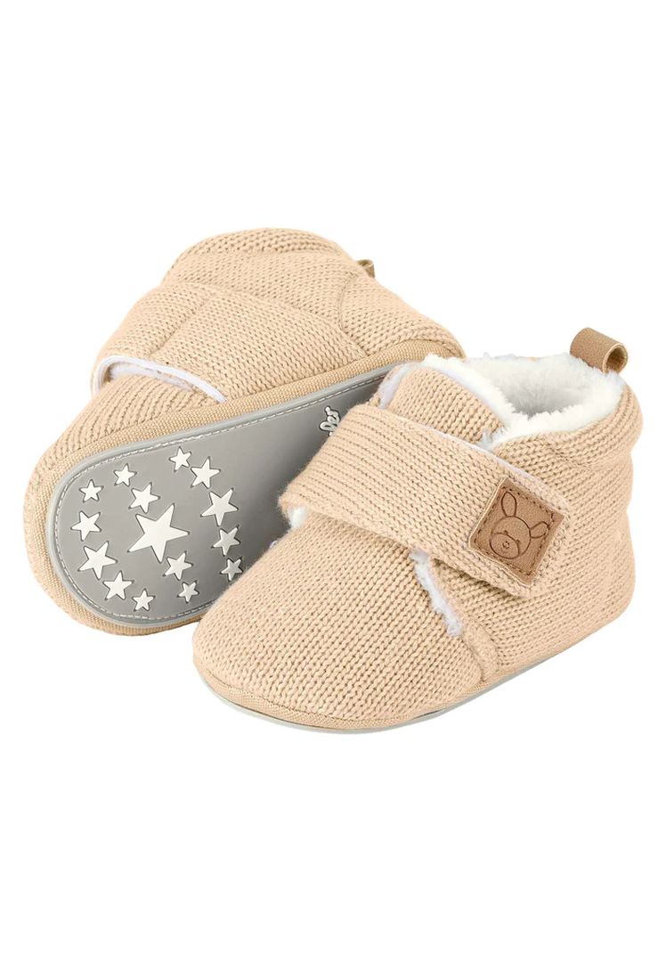 Baby knit crawling shoes size 22, beige | Sterntaler