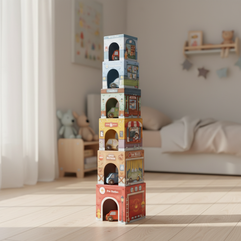 Stapelwürfel mit Autos | Little Dutch