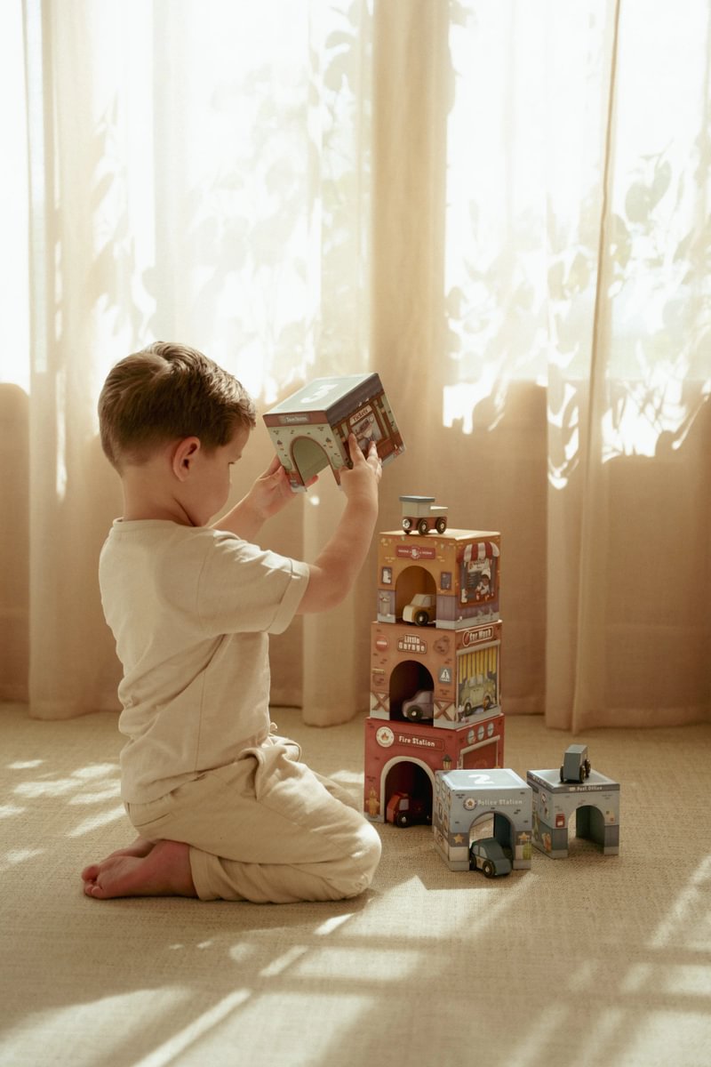 Stapelwürfel mit Autos | Little Dutch