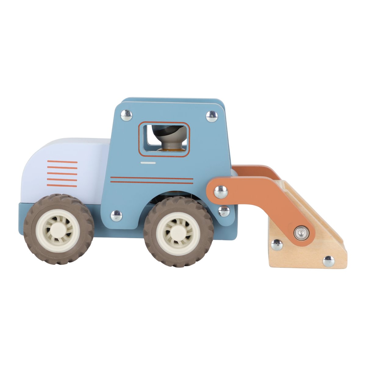 Personalized wooden toy bulldozer with engraving – baby gift with name