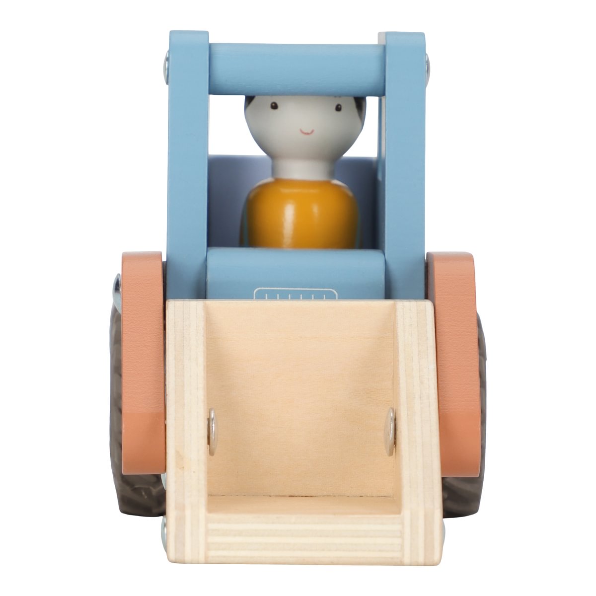 Personalized wooden toy bulldozer with engraving – baby gift with name