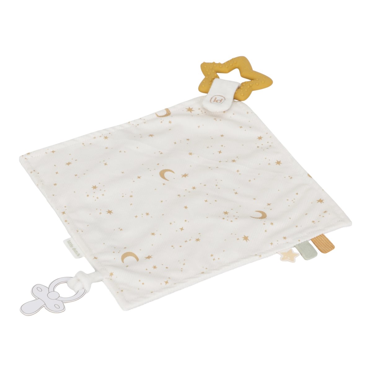 Schmusetuch mit Beißring Newborn Naturals | Little Dutch