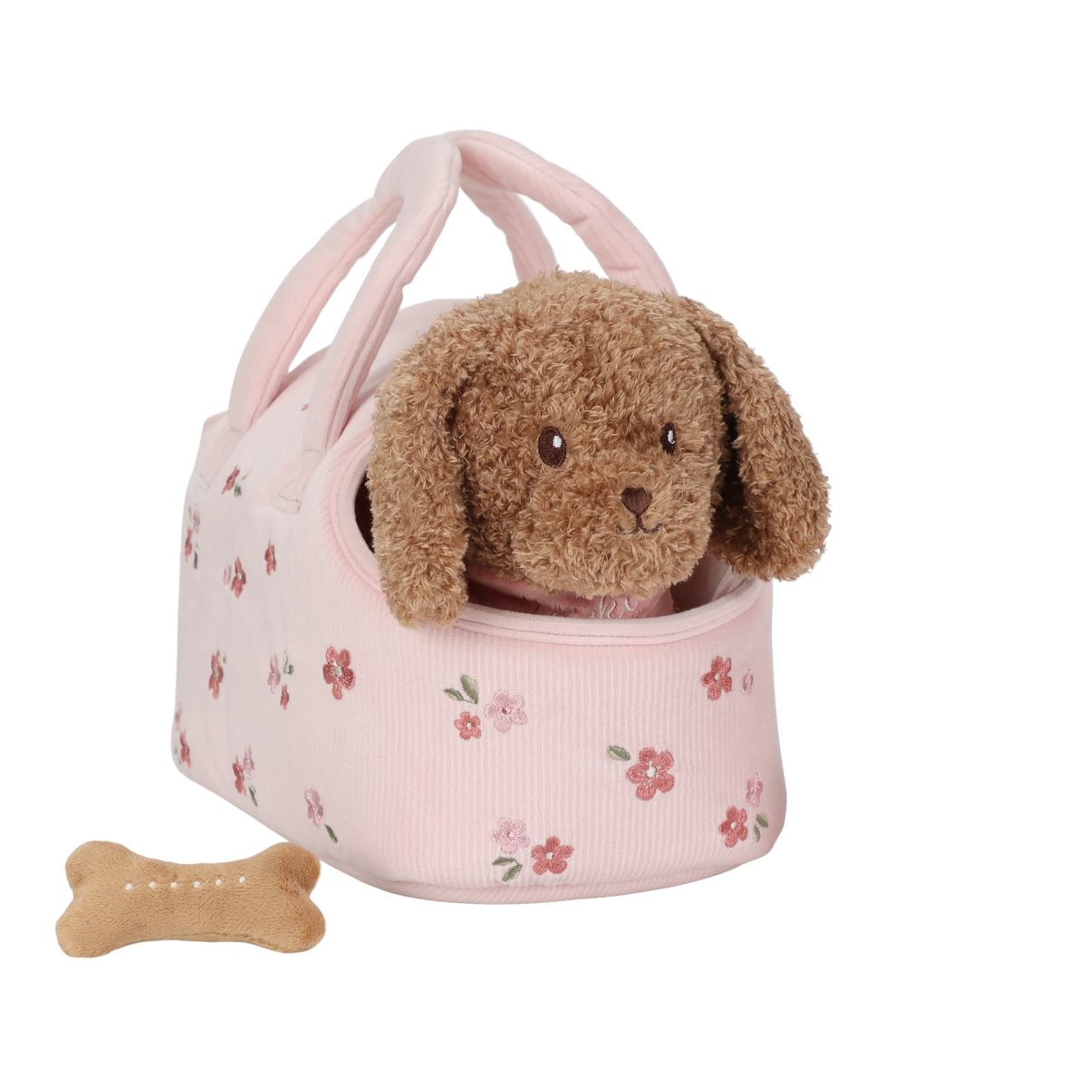 Plush dog cuddly toy Jackie in bag GRS | Little Dutch
