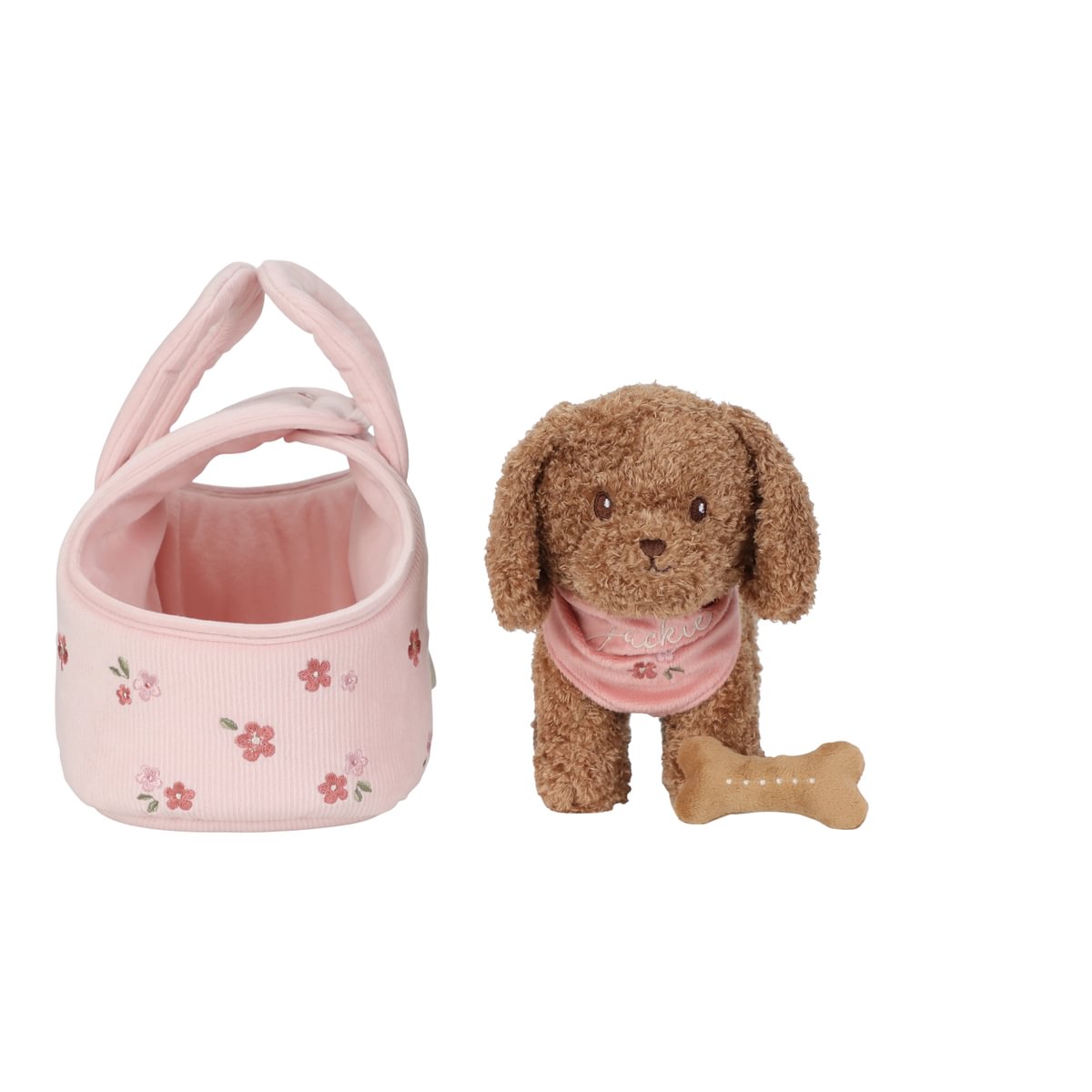 Plush dog cuddly toy Jackie in bag GRS | Little Dutch