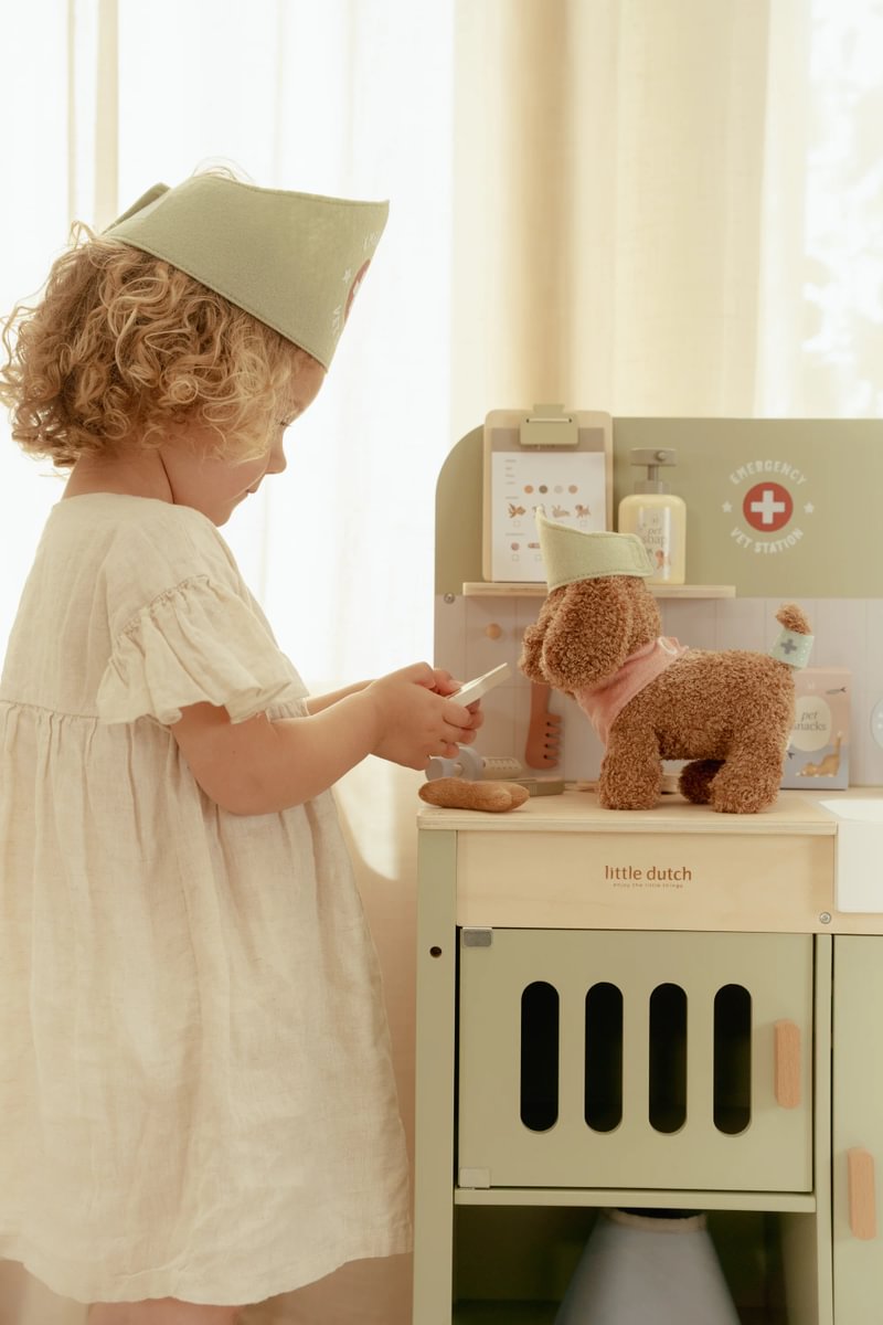 Plush dog cuddly toy Jackie in bag GRS | Little Dutch