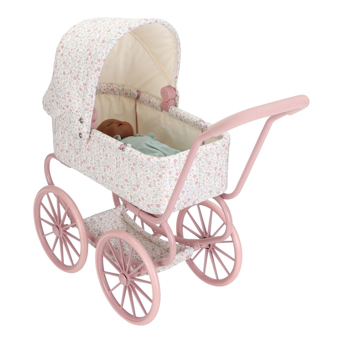 Metal Doll Pram Soft Flowers | Little Dutch
