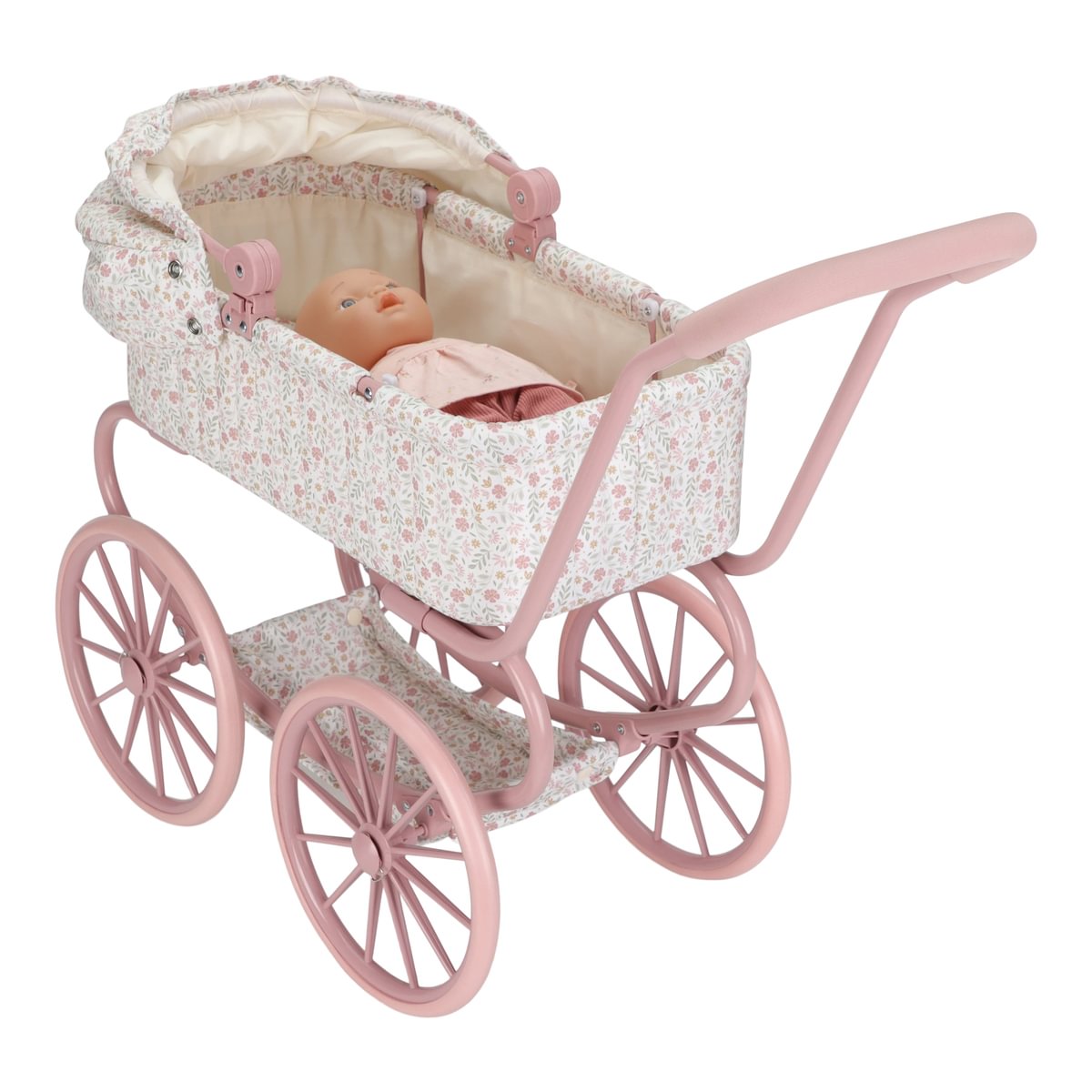 Metal Doll Pram Soft Flowers | Little Dutch