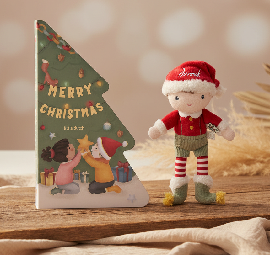 Geschenkset mit Weihnachtsbuch GRS | Little Dutch
