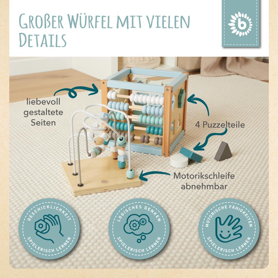 Motorikwürfel Waldtiere Holz | bieco