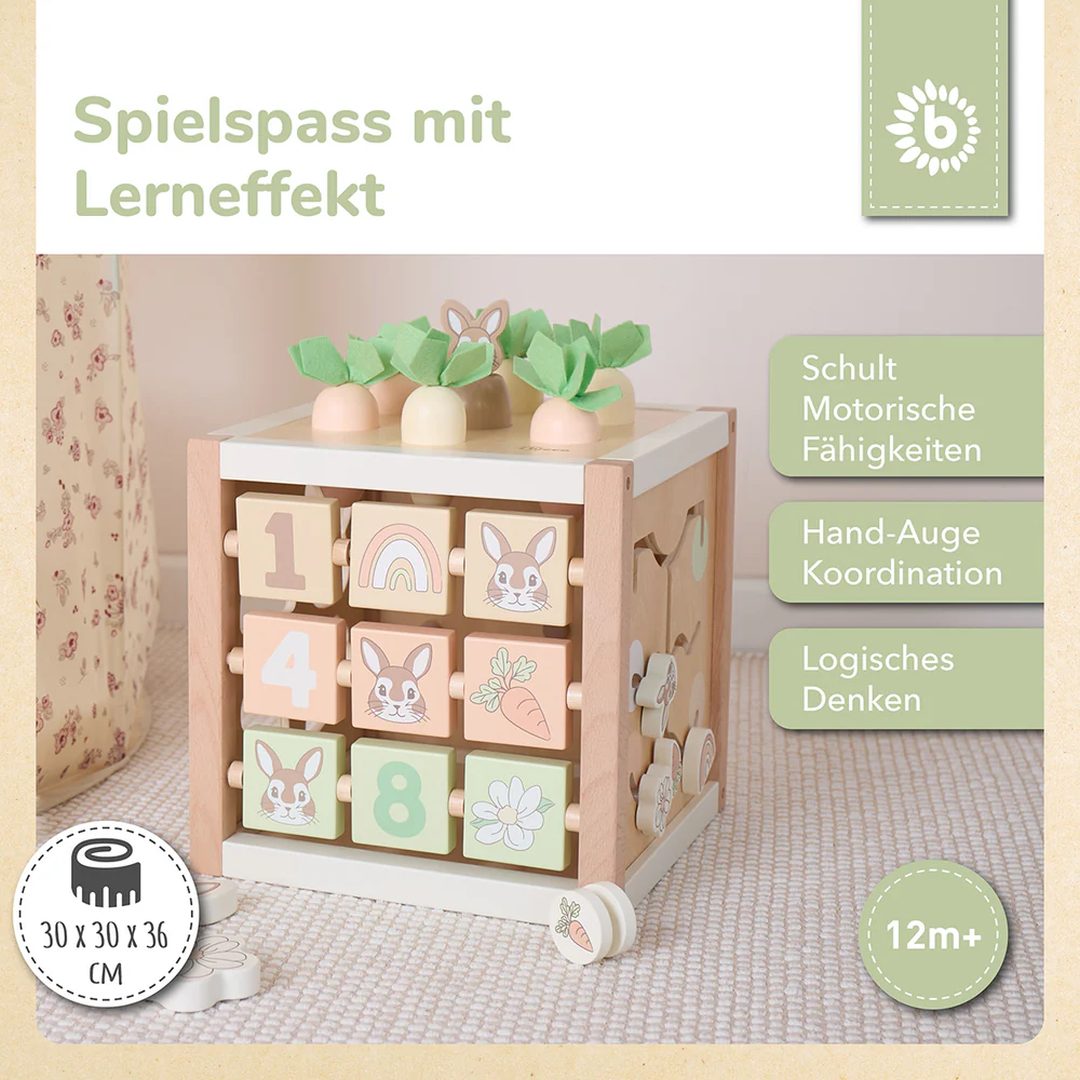 Motorikwürfel Hase Fine XXL Holz | bieco