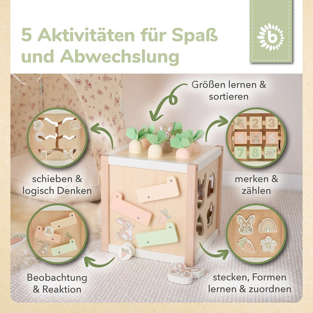 Motor skills cube rabbit Fine XXL wood | bieco