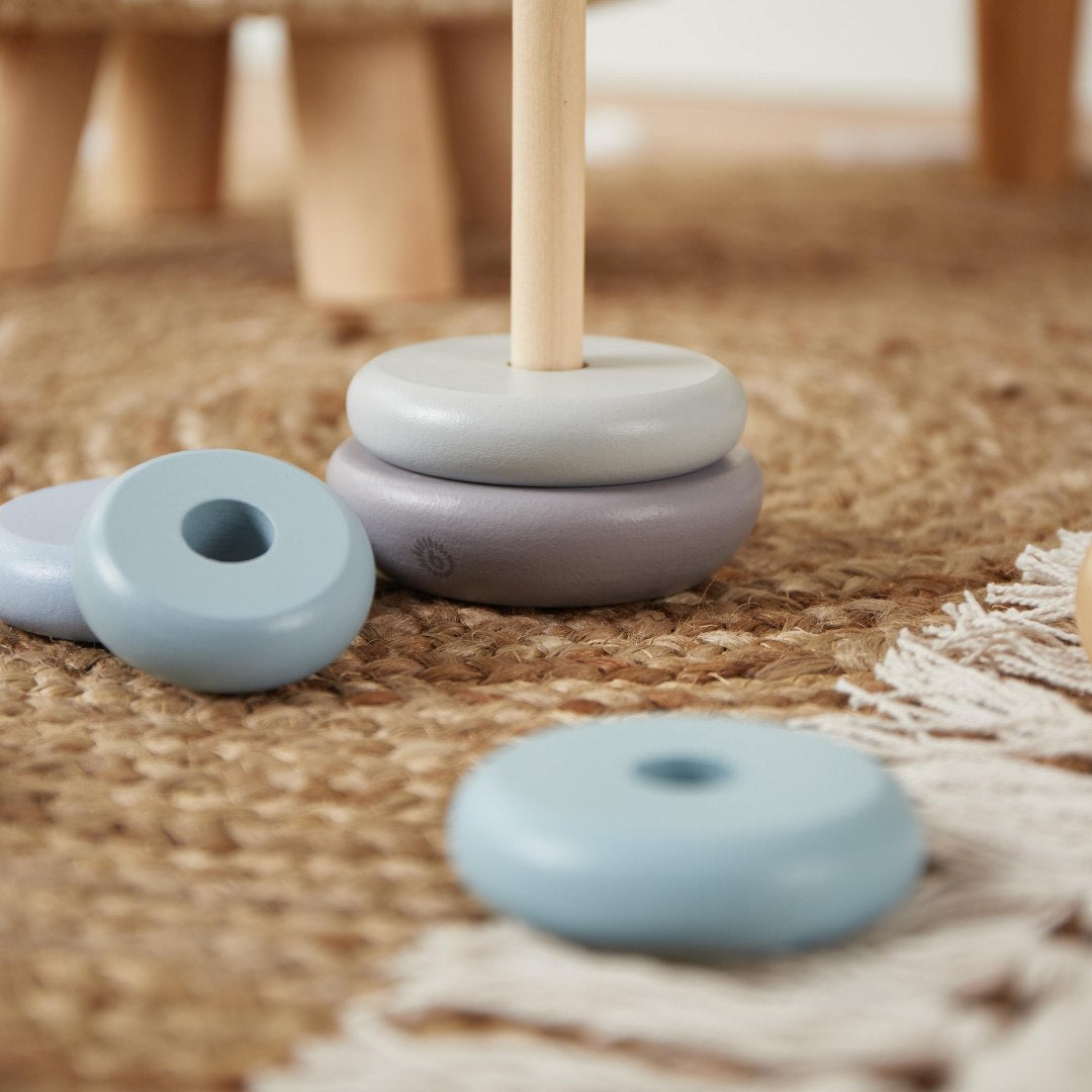 Hazy wood stacking tower | bieco