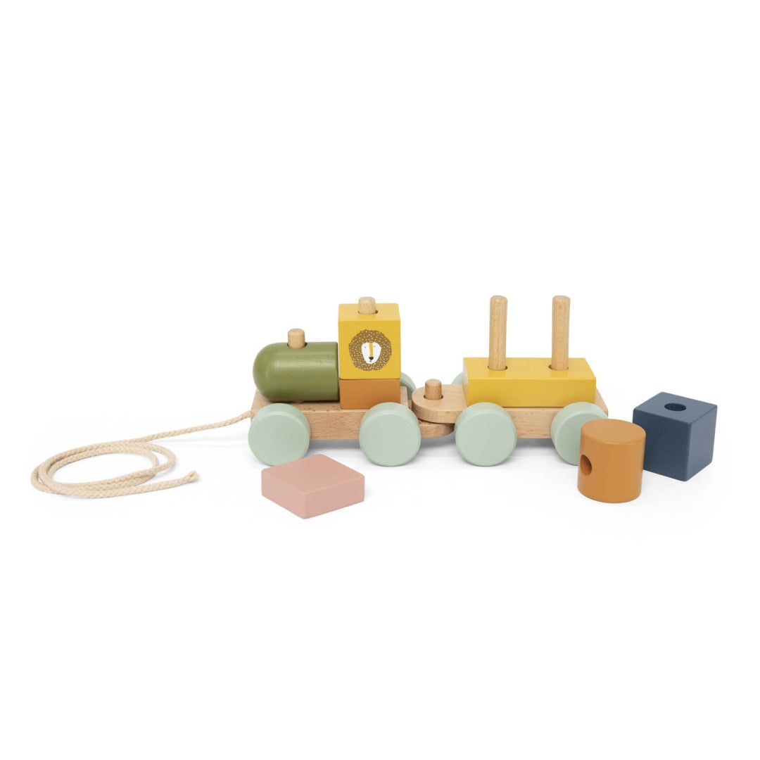 Holz-Zug Tier Eisenbahn zur Geburt personalisiert | Trixie