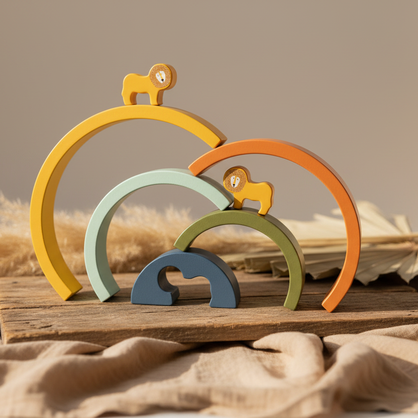 Regenbogen-Stapelspiel aus Holz - Herr Löwe | Trixie