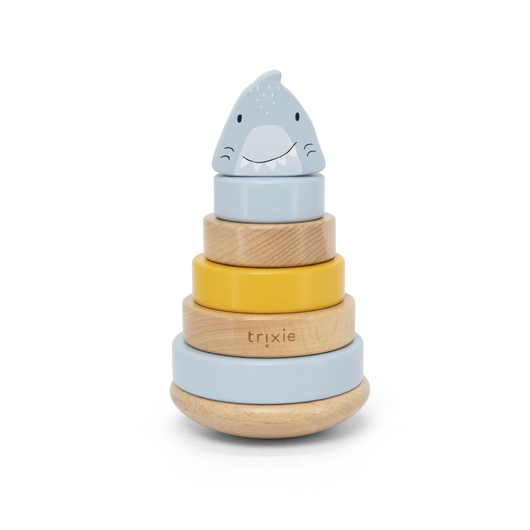 Wooden Stacking Toy Mr. Shark – Christening Gift | Schmatzepuffer