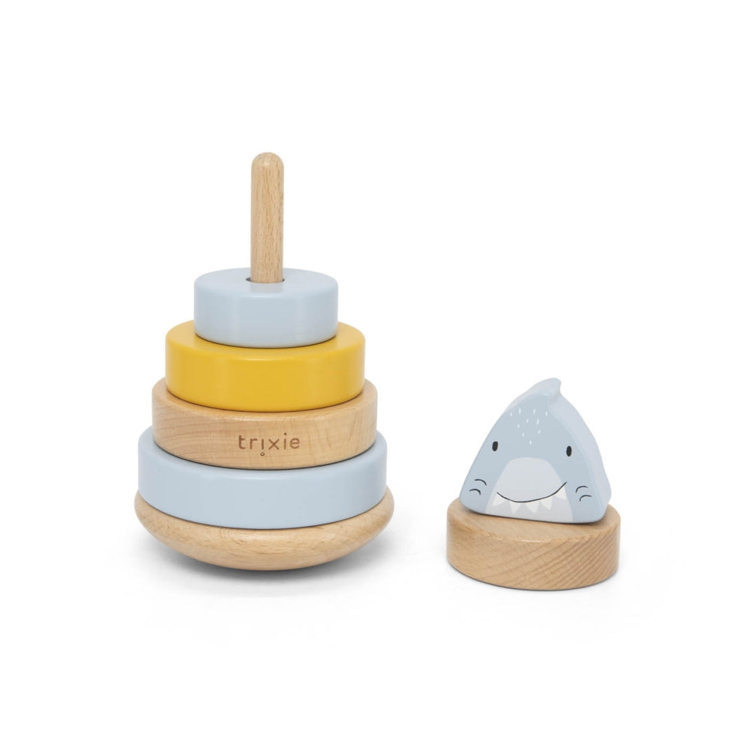 Wooden Stacking Toy Mr. Shark – Christening Gift | Schmatzepuffer