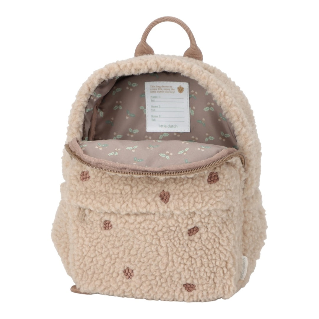 Teddy-Rucksack Taupe | Little Dutch