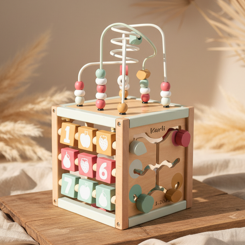 Motor skills cube Berry wood | bieco