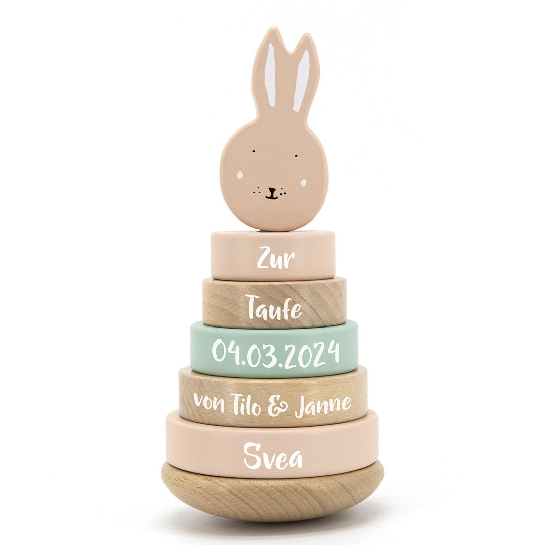 Stapelturm Frau Hase Holz - Zur Taufe | Trixie