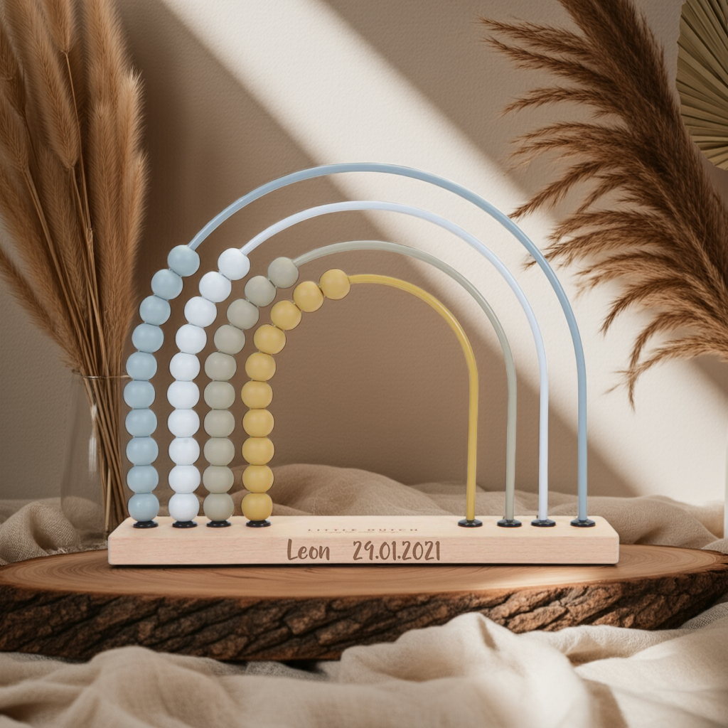 Personalisierter Rechenschieber Regenbogen blau | Little Dutch by Schmatzepuffer®