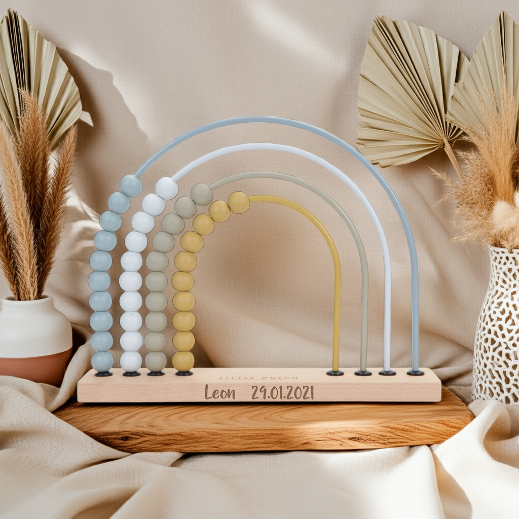 Personalisierter Rechenschieber Regenbogen blau | Little Dutch by Schmatzepuffer®