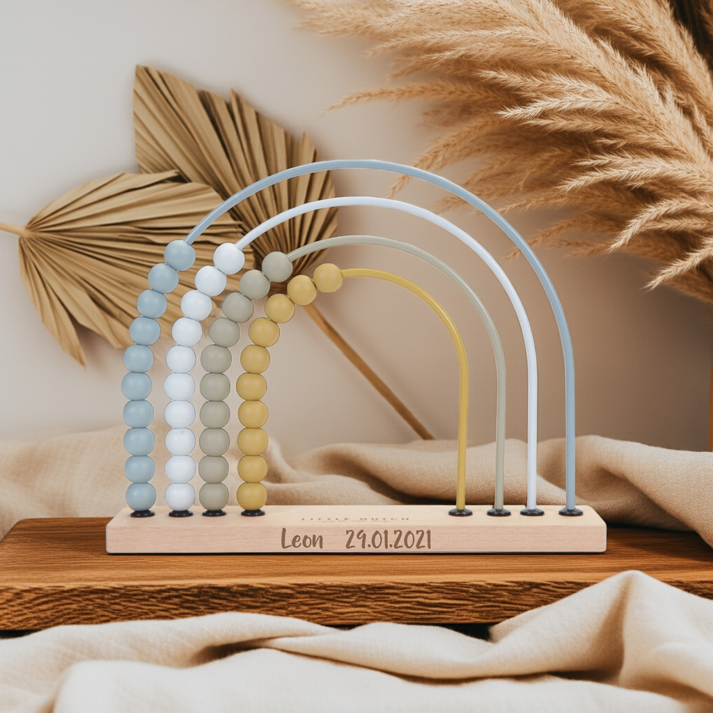 Personalisierter Rechenschieber Regenbogen blau | Little Dutch by Schmatzepuffer®