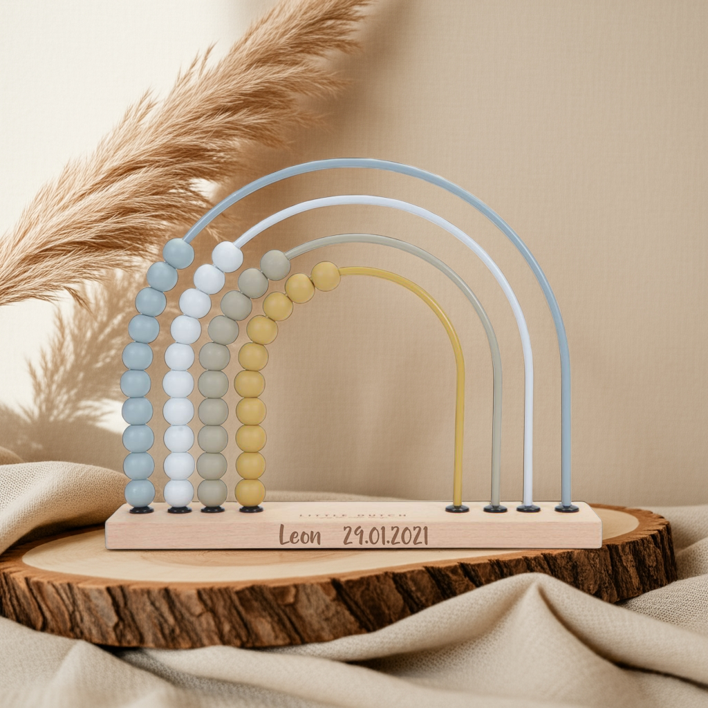 Personalisierter Rechenschieber Regenbogen blau | Little Dutch by Schmatzepuffer®
