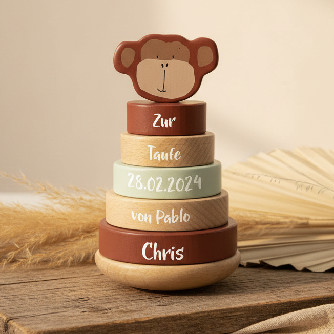 Stapelturm Holz - Herr Affe - zur Taufe | Trixie