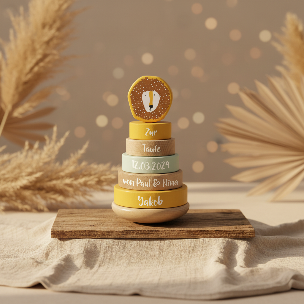 Stapelturm Holz - Herr Löwe - Zur Taufe | Trixie