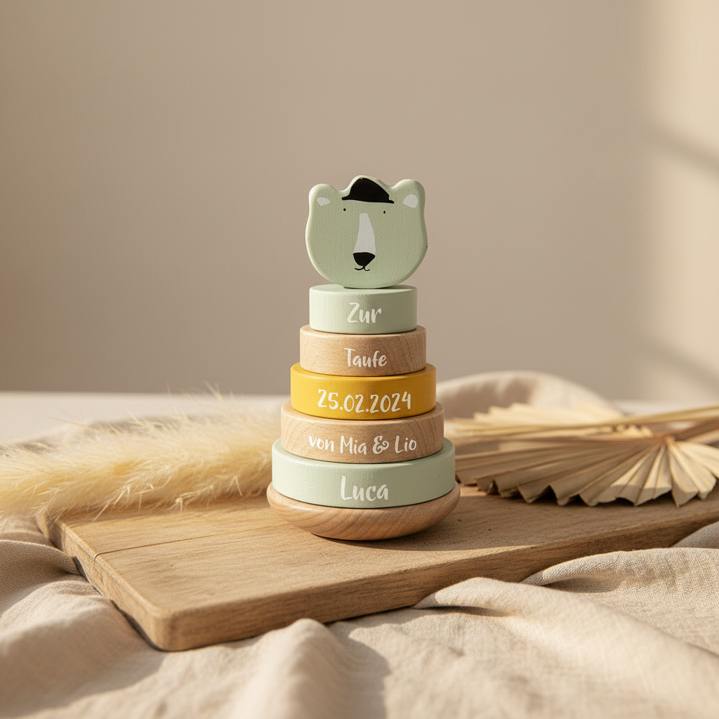 Stapelturm Holz - Herr Eisbär - Zur Taufe | Trixie