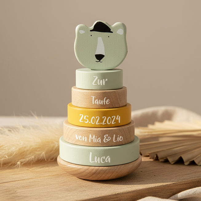 Stapelturm Holz - Herr Eisbär - Zur Taufe | Trixie