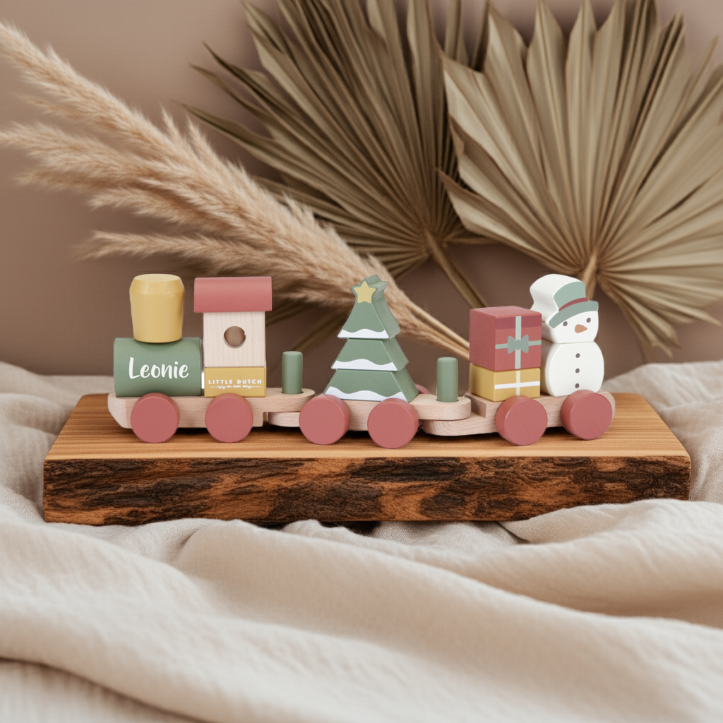 Holz-Zug Weihnachten - Bedruckt | Little Dutch