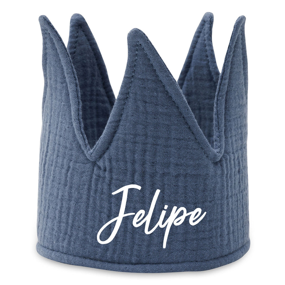 Geburtstagskrone Blau für 1.–5. Geburtstag aus Baumwolle | Jollein