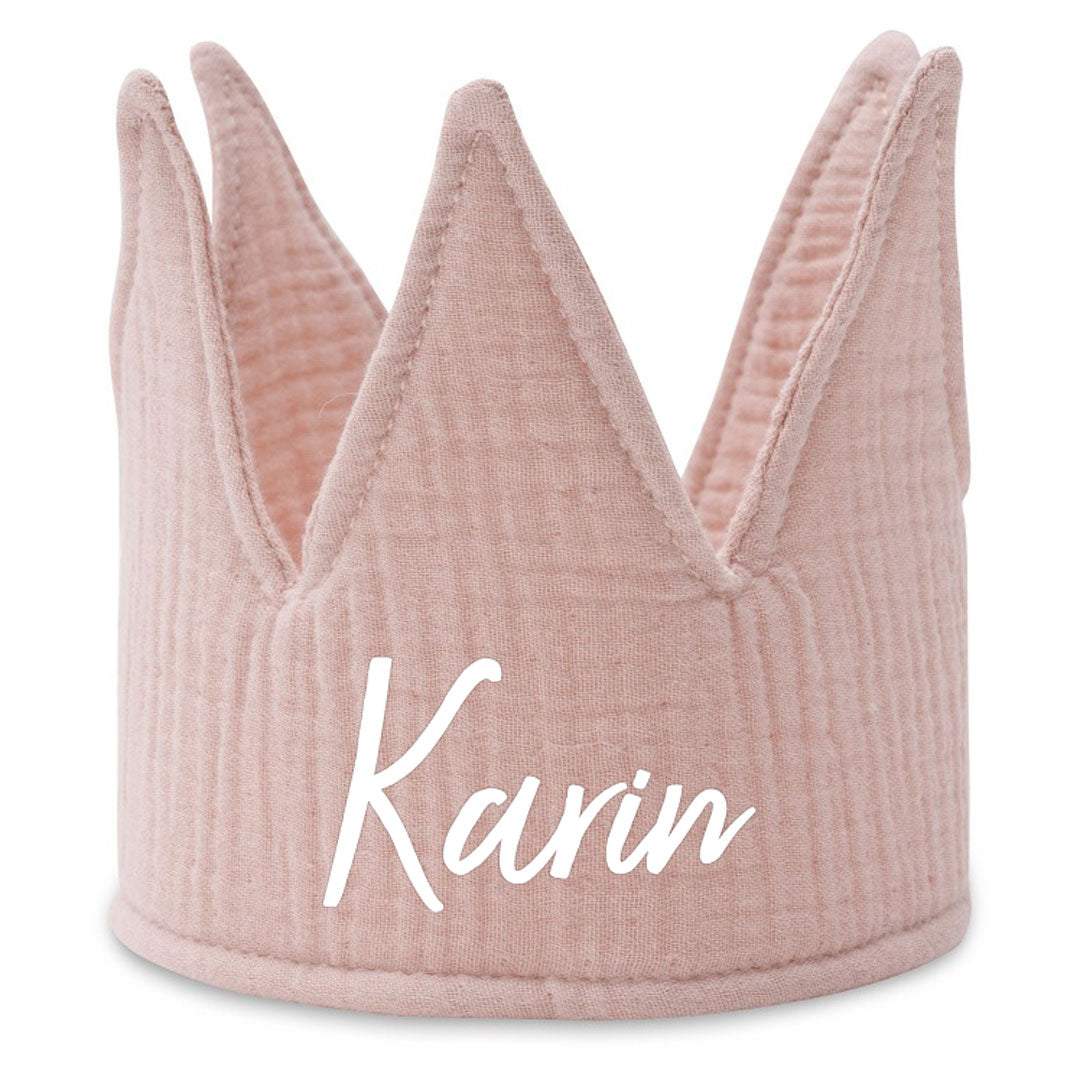 Geburtstagskrone Rosa für 1.–5. Geburtstag aus Baumwolle | Jollein