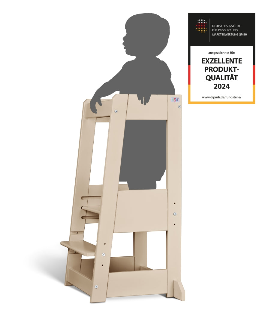 Entdeckerturm / Lernturm FELIX mitwachsend Buche massiv CASHMERE | tiSsi®