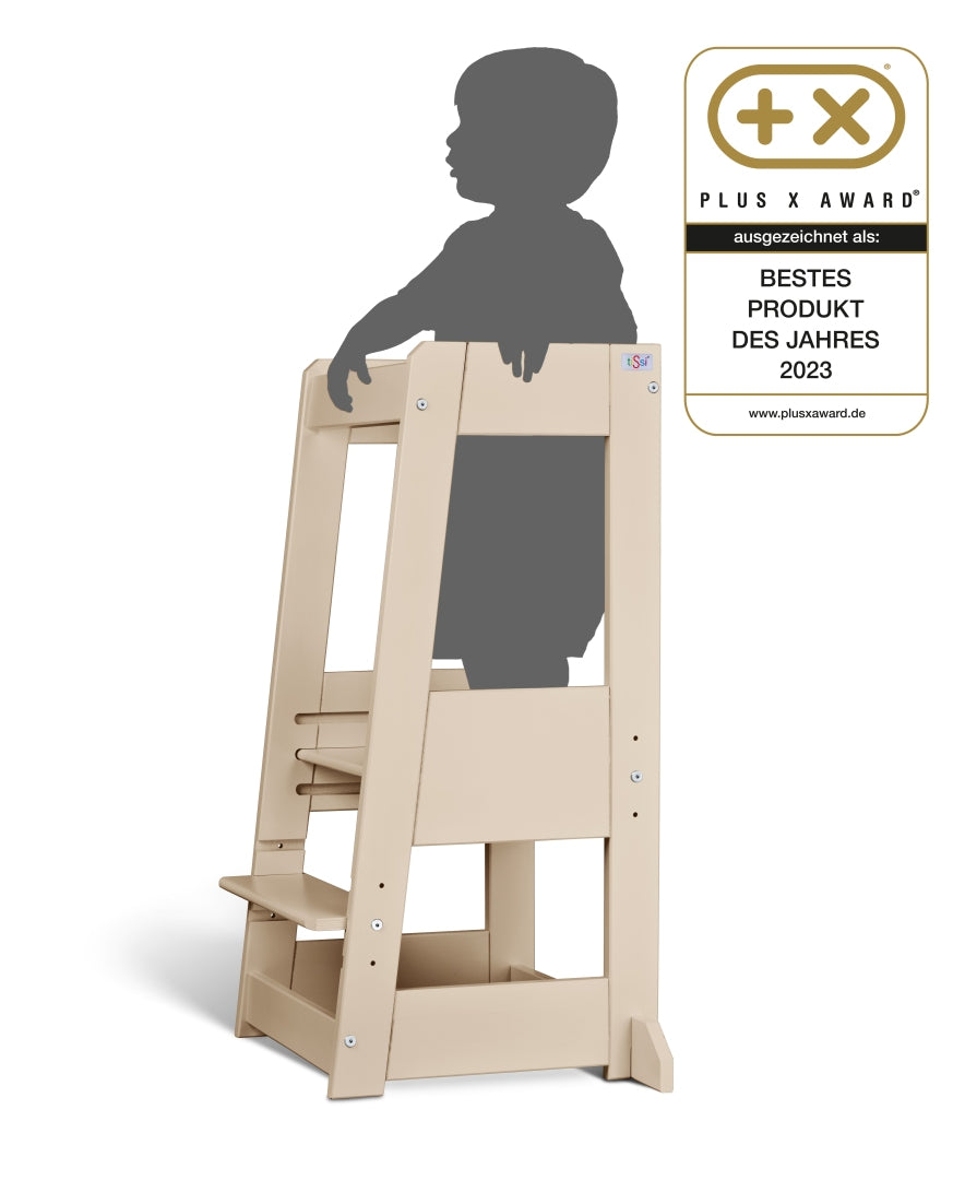 Entdeckerturm / Lernturm FELIX mitwachsend Buche massiv CASHMERE | tiSsi®