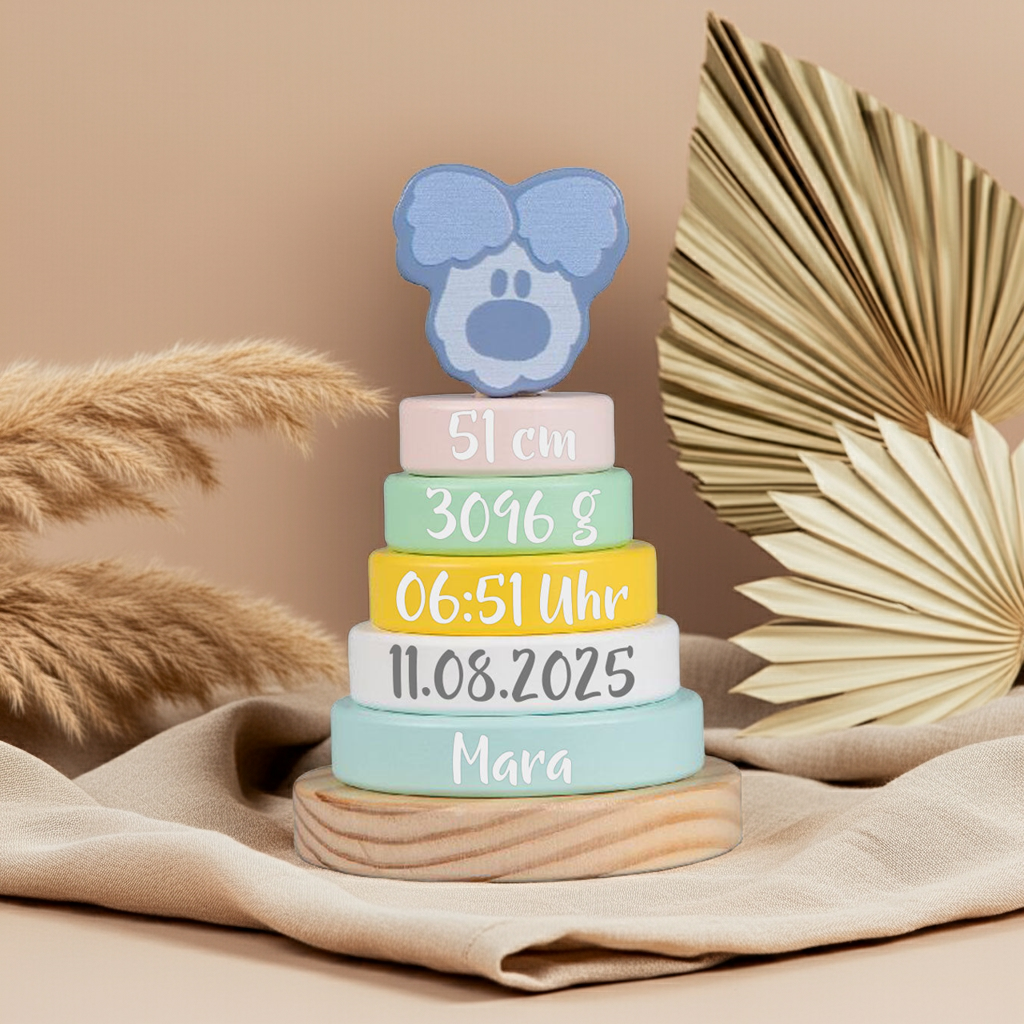 Wusel & Pip Baby Wusel Stapelturm zur Geburt | Rubo Toys