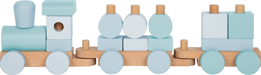 Personalisierter Holz-Zug blau - Zur Geburt | small foot by Schmatzepuffer