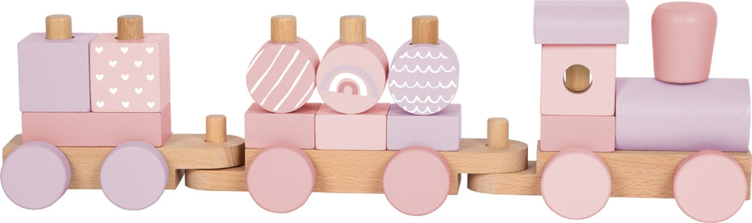 Personalisierter Holz-Zug rosa - Zur Geburt | small foot by Schmatzepuffer
